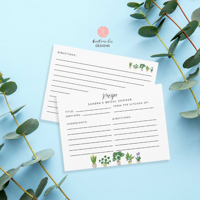House Plants Bridal Shower Recipe Card (Creator Uploaded)