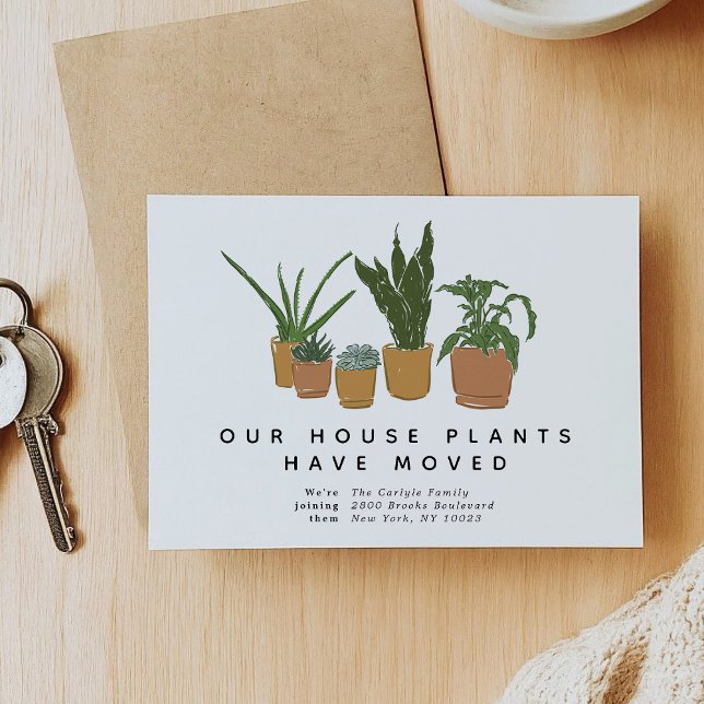 House Plants Have Moved Illustrated Moving Announcement (House Plants Have Moved Illustrated Moving Announcement)