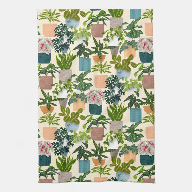 House Plants Tea Towel (Vertical)