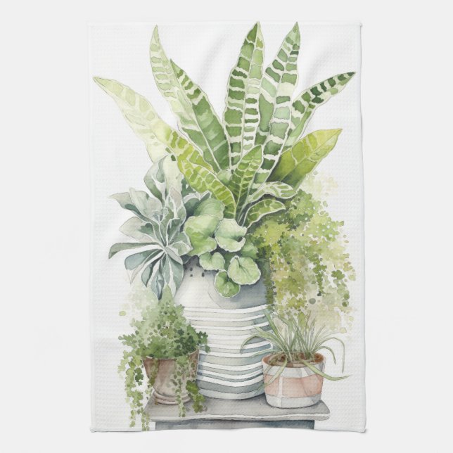 House Plants Tea Towel (Vertical)