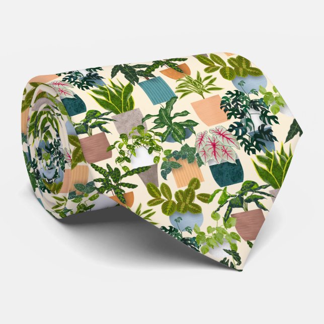 House Plants Tie (Rolled)