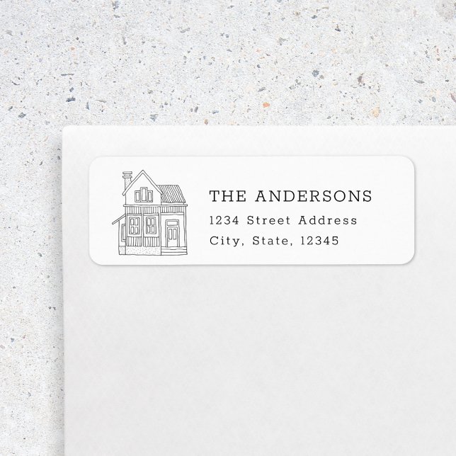 House Portrait Family Name Return Address (Creator Uploaded)