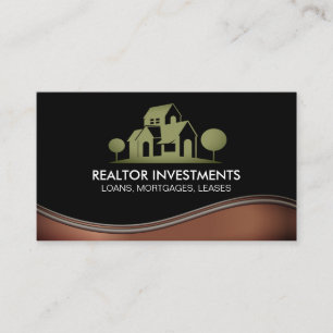 House Property Logo   Metal Wave Business Card