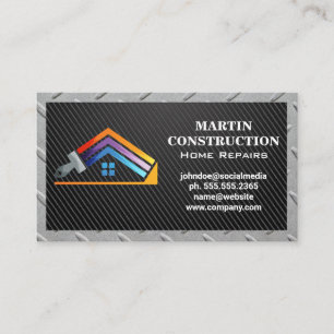 House Repair Logo Steel Border Business Card