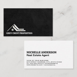 House Roof Logo Black Texture Business Card