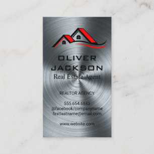 House Roof Top   Metal Background Business Card