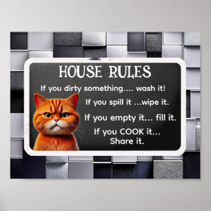 HOUSE RULES,,, by The Cat influencer Poster
