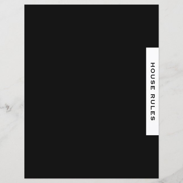 House Rules | Guest Information Section Divider (Front)