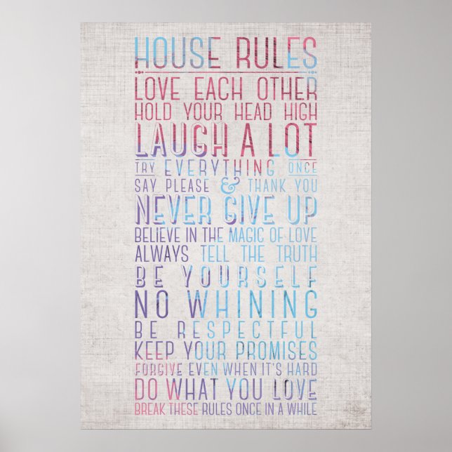 House Rules Poster (Front)