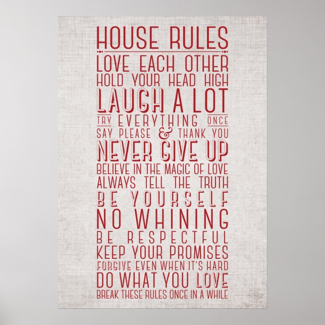 House Rules Poster (Front)