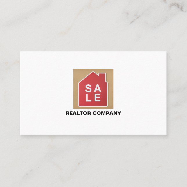 House Sale Logo, Realtor, Estate Agent Business Card (Front)