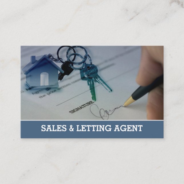 House Sales & Letting Agent Calling Card. Business Card (Front)