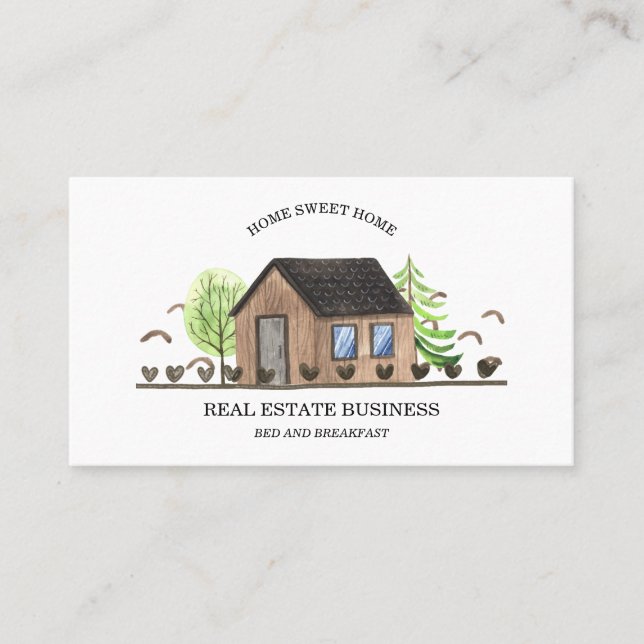 House Scandinavian Home Rent Room Hotel Business Card (Front)
