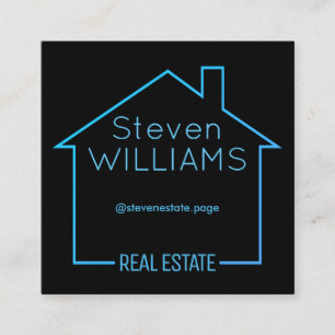 House shape neon frame square business card