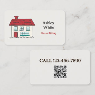 House Sitting Custom QR Business Card