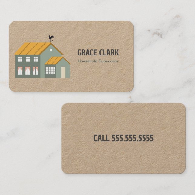 House Sitting Kraft Business Card (Front/Back)