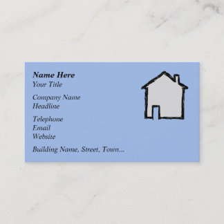 House Sketch. Black and Blue. Business Card