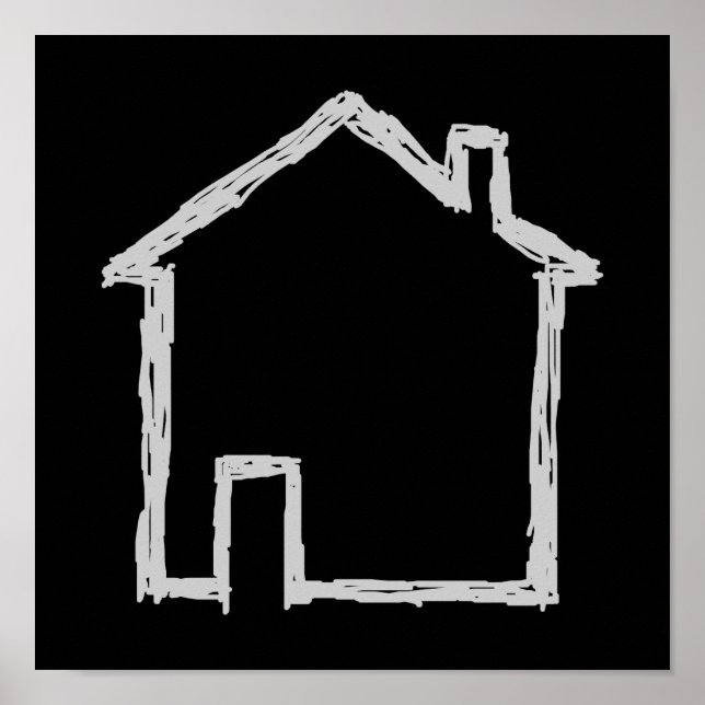 House Sketch. Grey and Black. Poster (Front)