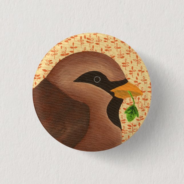 House Sparrow 3 Cm Round Badge (Front)