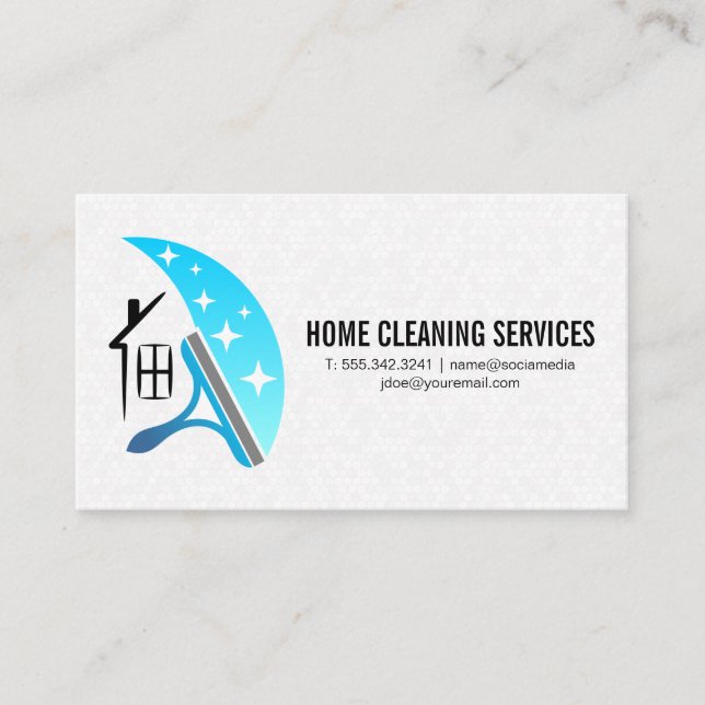 House Squeegee Sparkle Logo | Cleaner Business Card (Front)