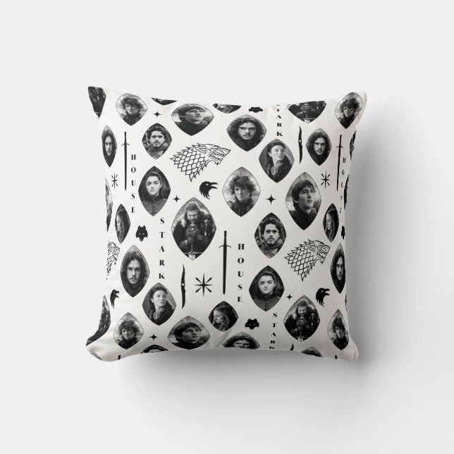 House Stark Icons & Portraits Pattern Cushion (Front)