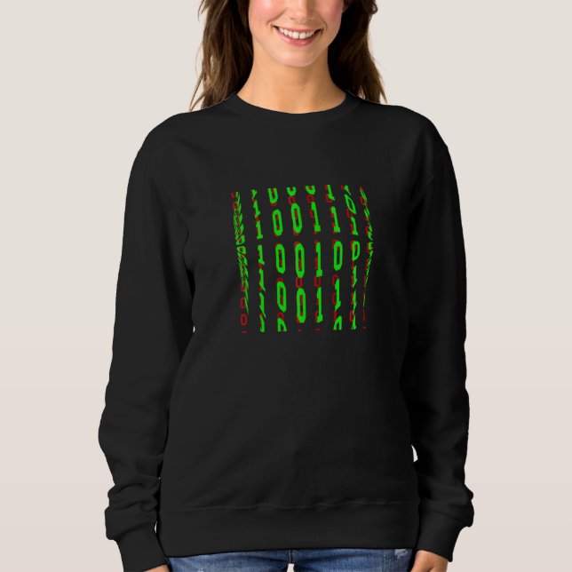 House Stool Binary Look On Computer And Console Sweatshirt (Front)
