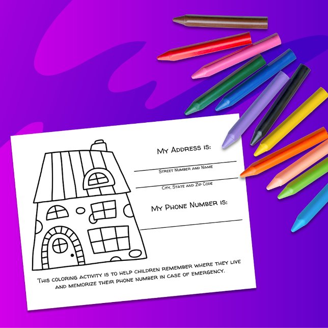 House Teach Emergency Info to Kids Activity Card (Creator Uploaded)