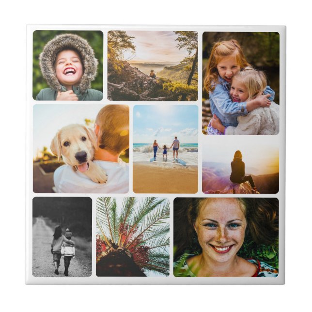 House Tile 9 Photos Wall Tile Collage Rounded (Front)