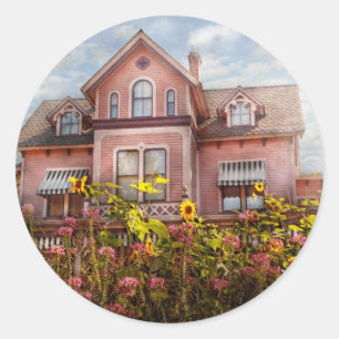 House - Victorian - Summer Cottage Classic Round Sticker