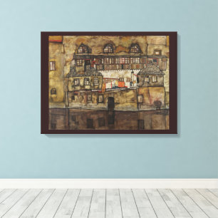 House Wall on River by Egon Schiele Canvas Print