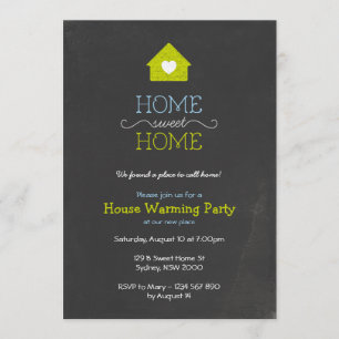House Warming Invitation, Sweet Home Chalk Style Invitation