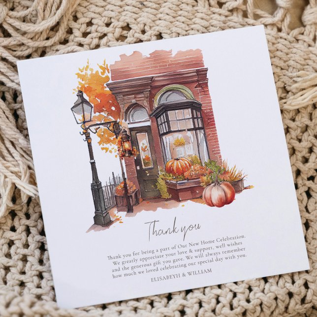 House Warming Party Autumn Front Door Thank You Card (Creator Uploaded)