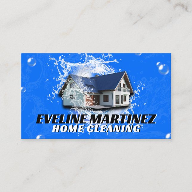 House water splash housekeeping Business Card (Front)