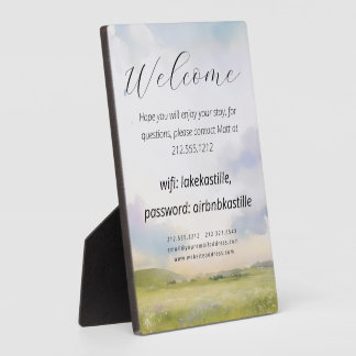 House welcome picture and logo wifi plaque