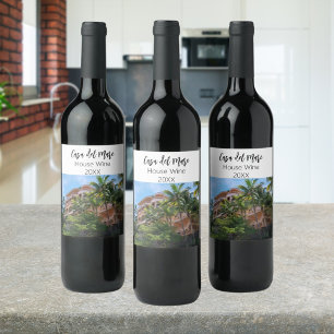 House wine home photo housewarming label