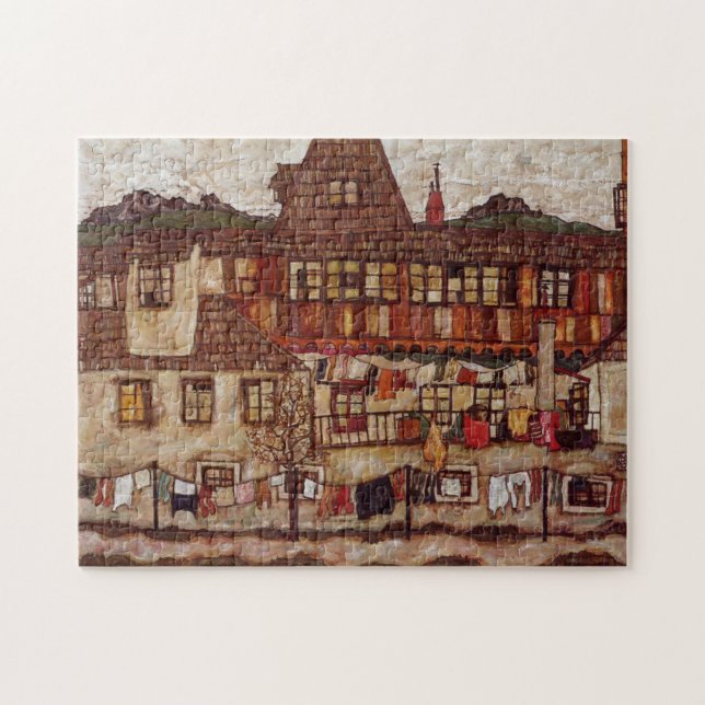 House with Drying Laundry by Egon Schiele Jigsaw Puzzle (Horizontal)