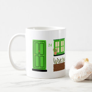 House with Green Door with Custom Quote Coffee Mug