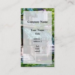 House With Green Striped Awning Business Card