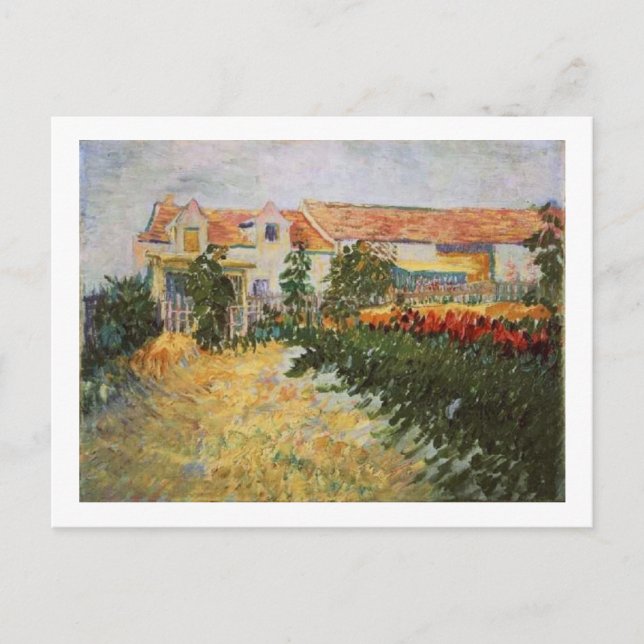 House with Sunflowers, Vincent van Gogh Postcard (Front)
