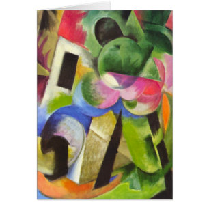 House with Trees by Franz Marc, Vintage Fine Art