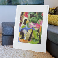 House with Trees by Franz Marc, Vintage Fine Art