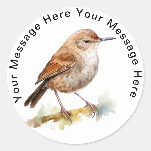 House Wren Classic Round Sticker (Front)