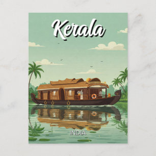 Houseboat in Kerala India Postcard