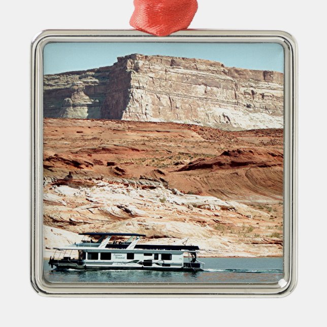 Houseboat, Lake Powell, Arizona, USA 7 Metal Tree Decoration (Front)