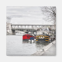 Houseboats moored near Pont Bir-Hakeim - Paris