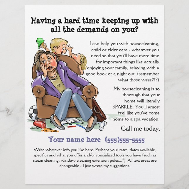 Housecleaning flyer (fully customisable) (Front)