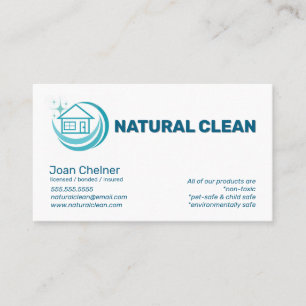Housecleaning Housekeeping Janitorial Cleaning Business Card