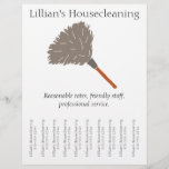 Housecleaning Maid Service Flyer, Tear Off Strips Flyer<br><div class="desc">Get the word out about your housecleaning or maid service business with these eye-catching flyers. They feature an illustration of a classic feather duster, your business name, a short description and tear-off strips with your phone number. They're perfect for hanging up on the bulletin board of your local coffee shop...</div>