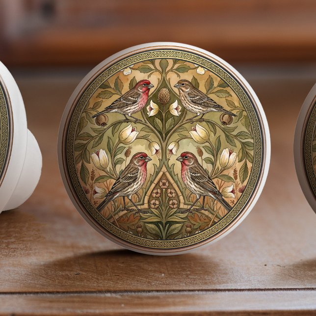 Housefinches Bird Ceramic Pull Knob (Creator Uploaded)