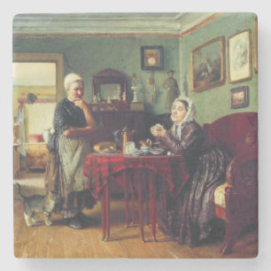 Household Conversation (by Konstantin Makovsky) Stone Coaster